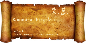 Kammerer Elemér névjegykártya